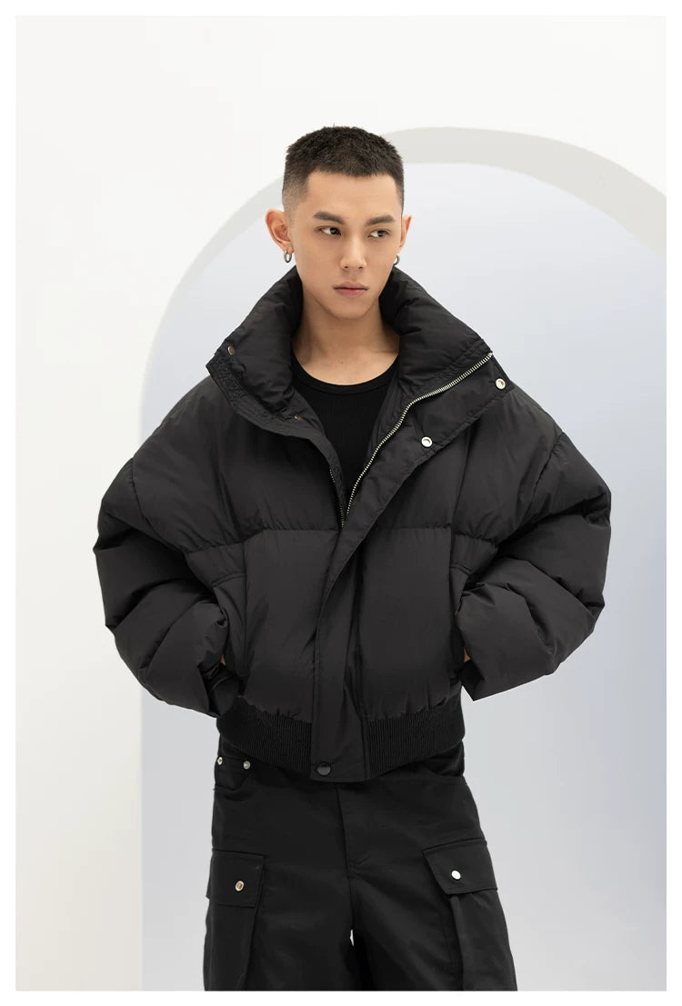 Men's Black White Gray Puffer Jacket