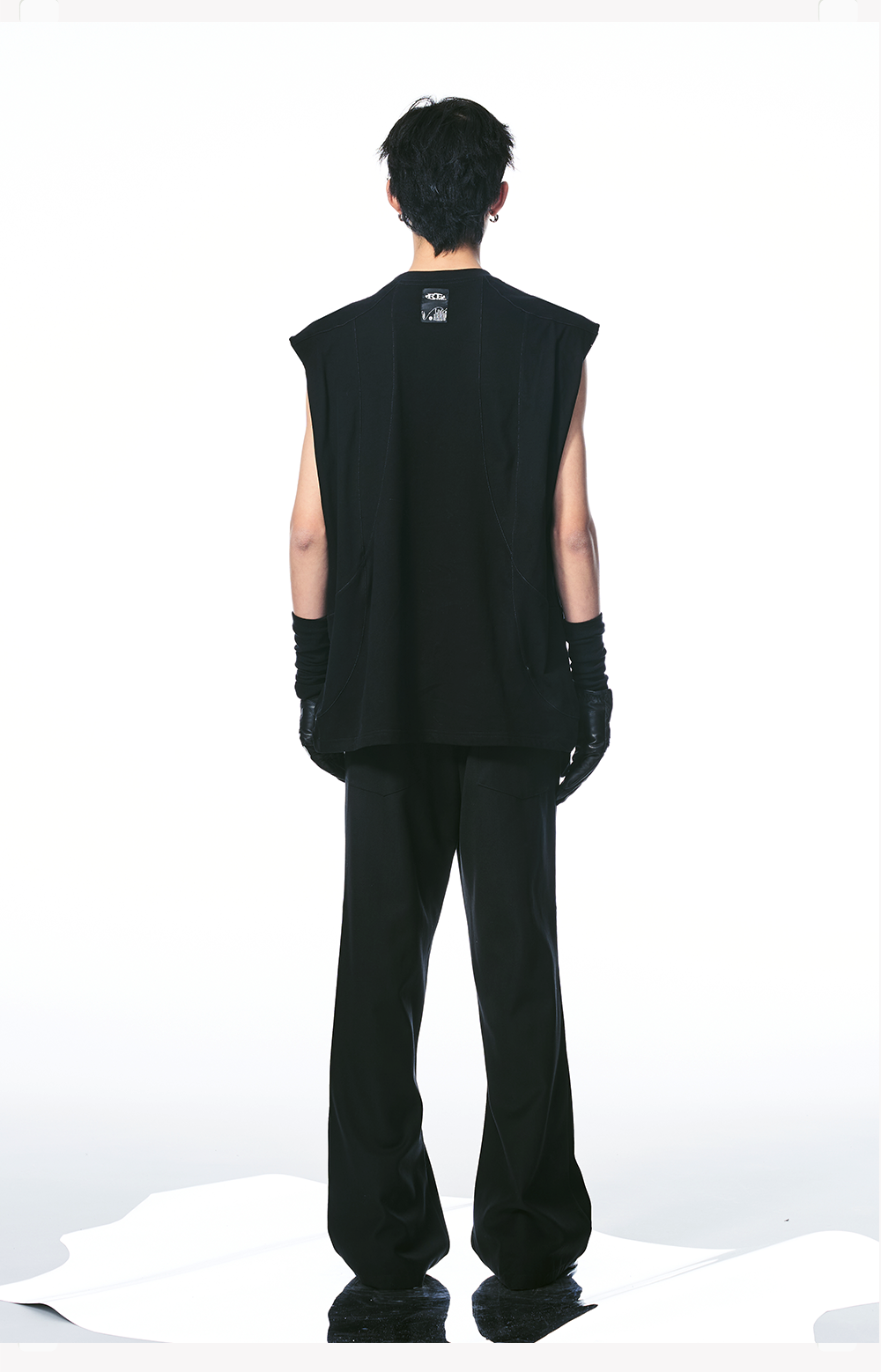 Black Deconstructed Padded Tank Top
