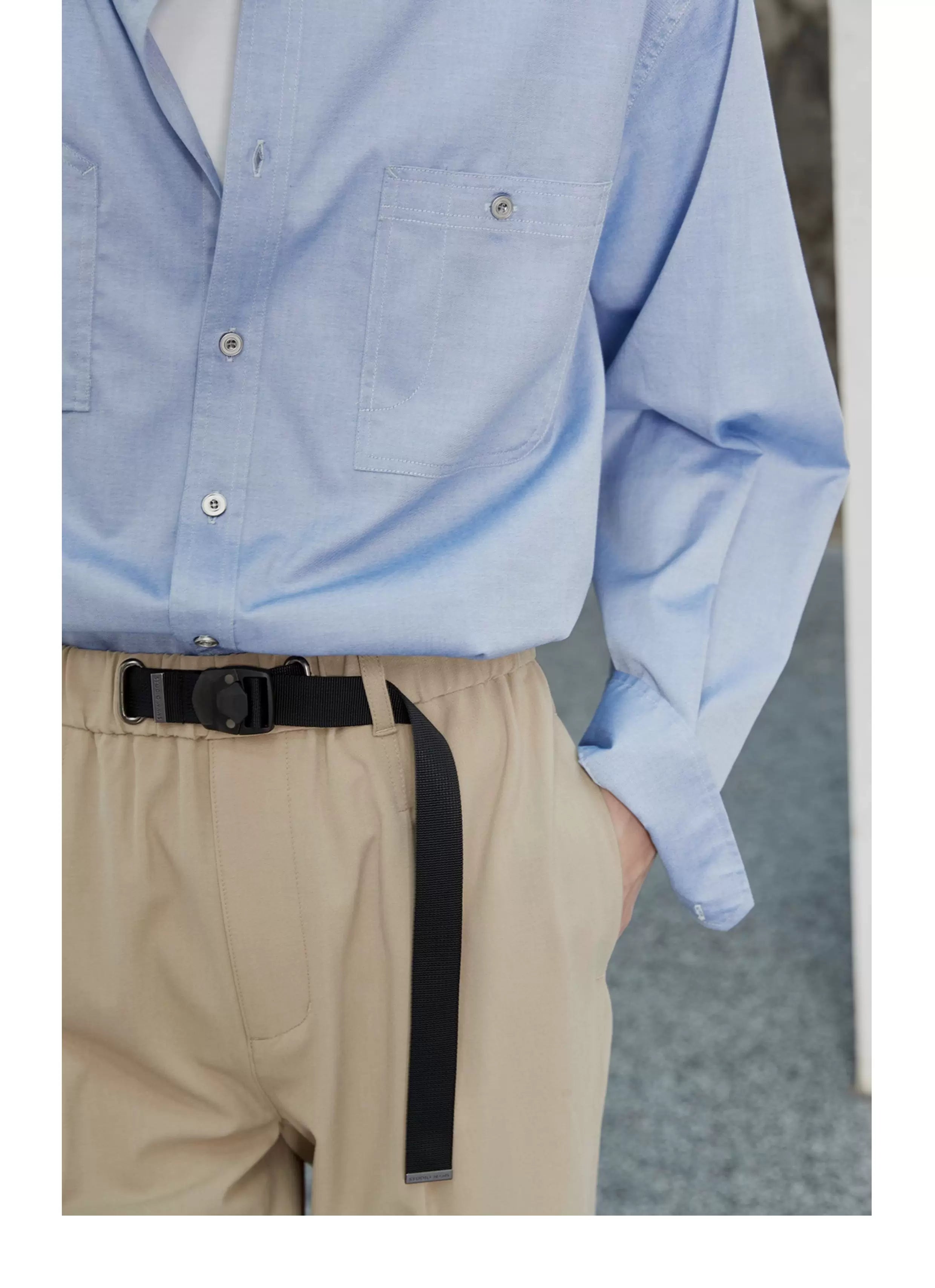 80s Cotton Oxford Asymmetric Pocket Shirt