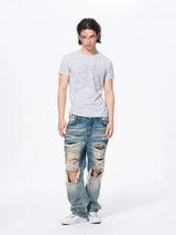 Men’s Rhinestone Skull Striped Tees
