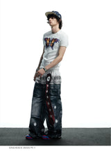 Skull Print Slim Ribbed Tee