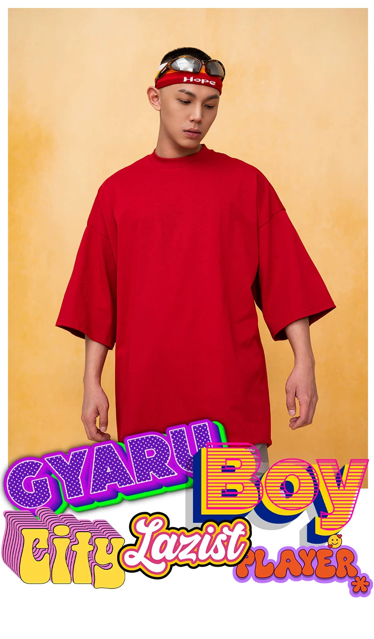 Men's Oversized Red Black White Tees