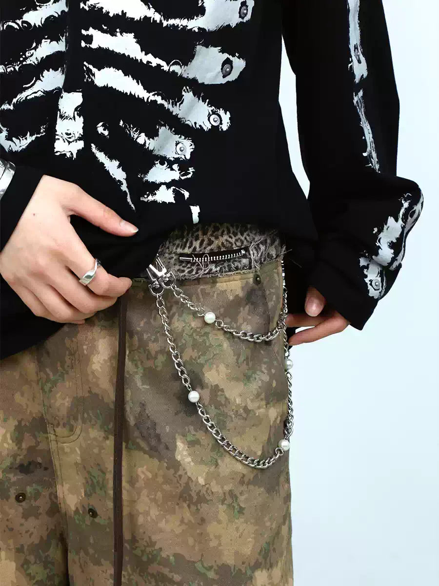 Pearl Segmented Letter Pants Chain