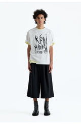230g Cotton Distressed Letter Print Tee