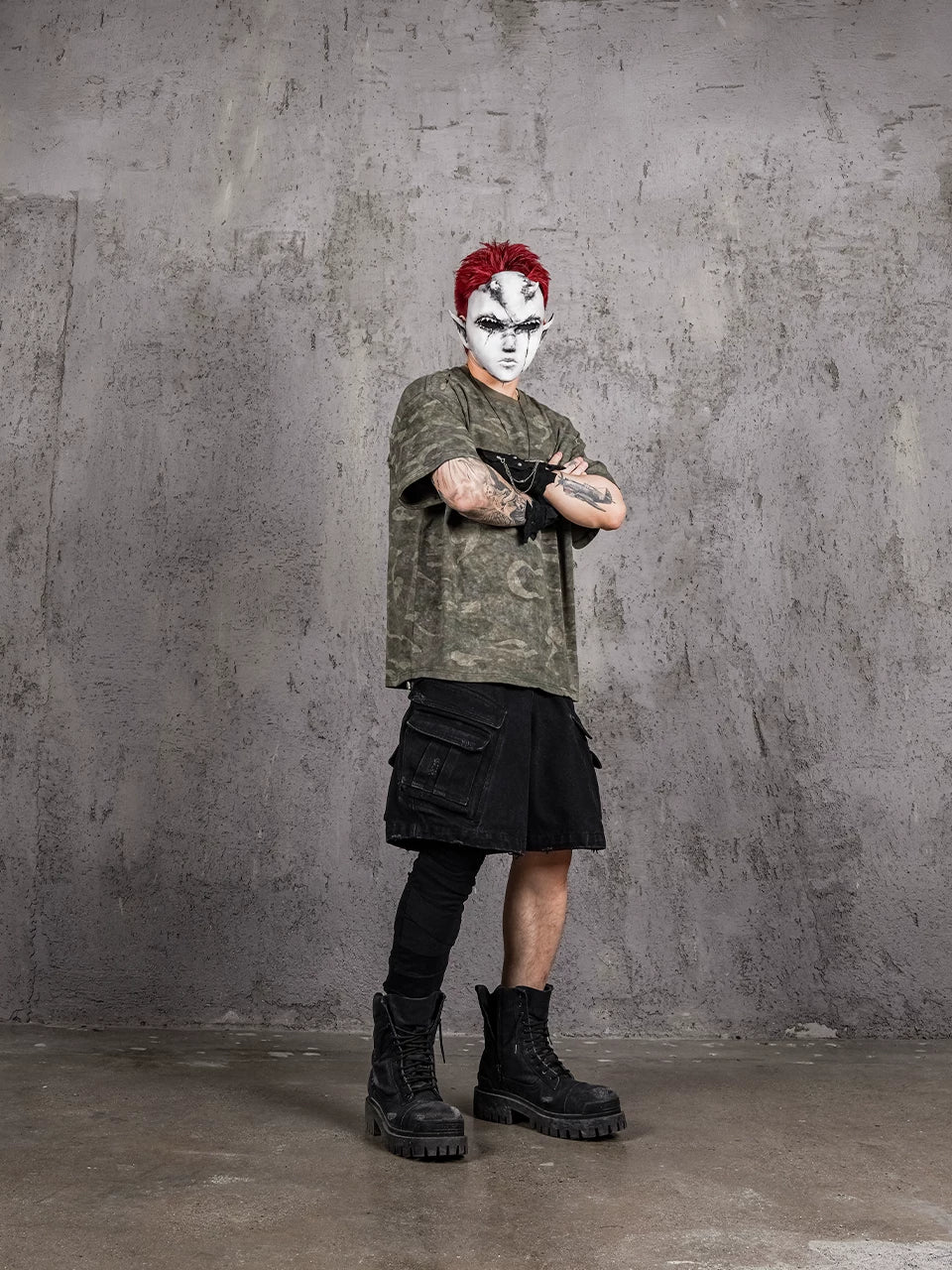 K.I.A. Hand-Cut Distressed Camo Tee