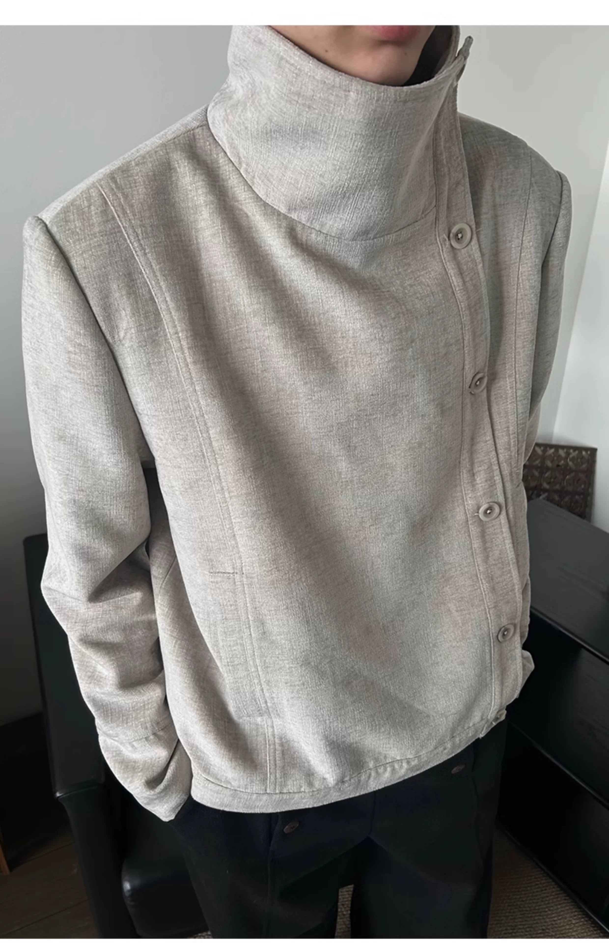 Vintage Irregular Floral Textured Fencing Jacket