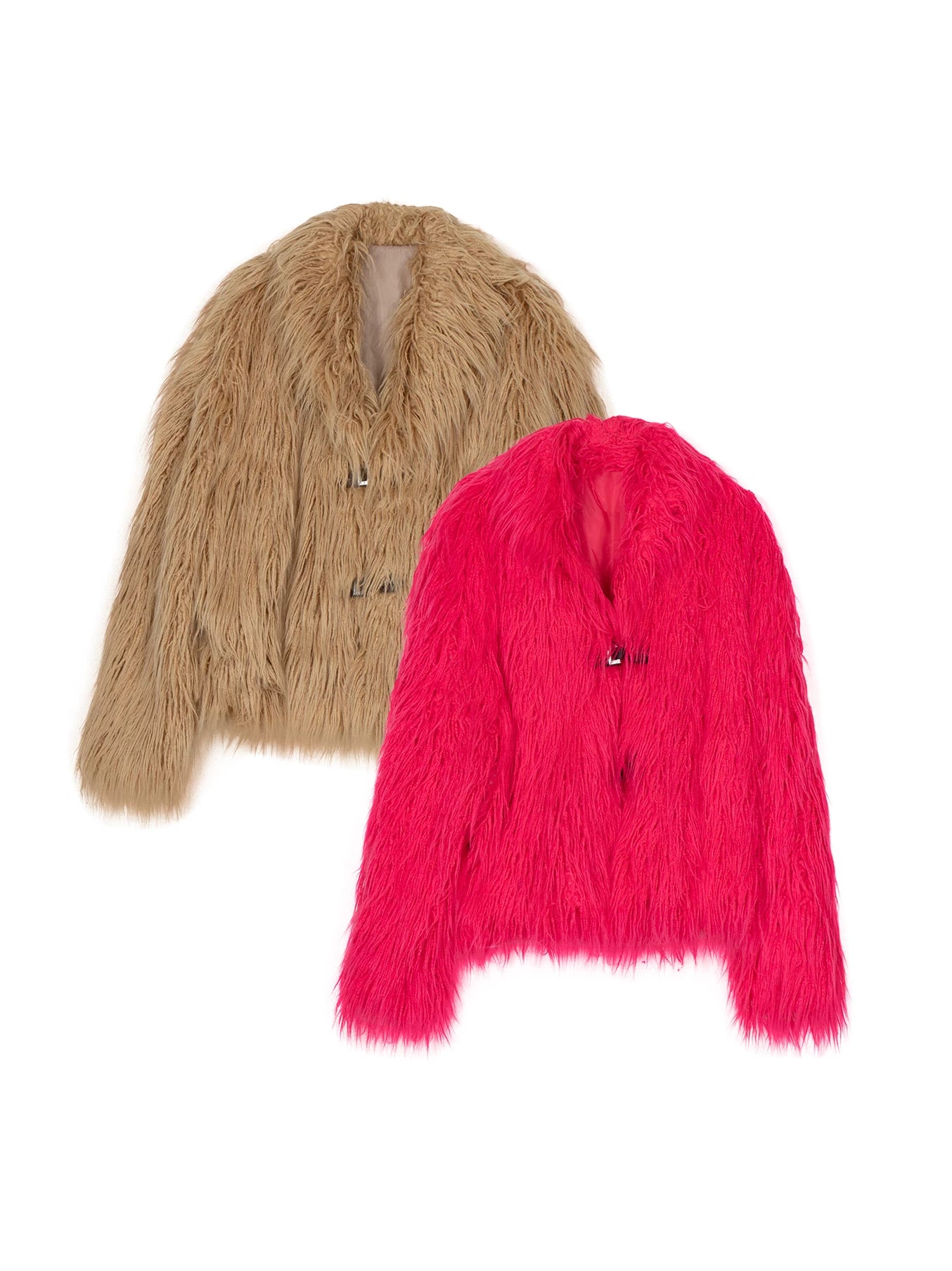 Vintage Y2K Fuzzy Leather Button Coat