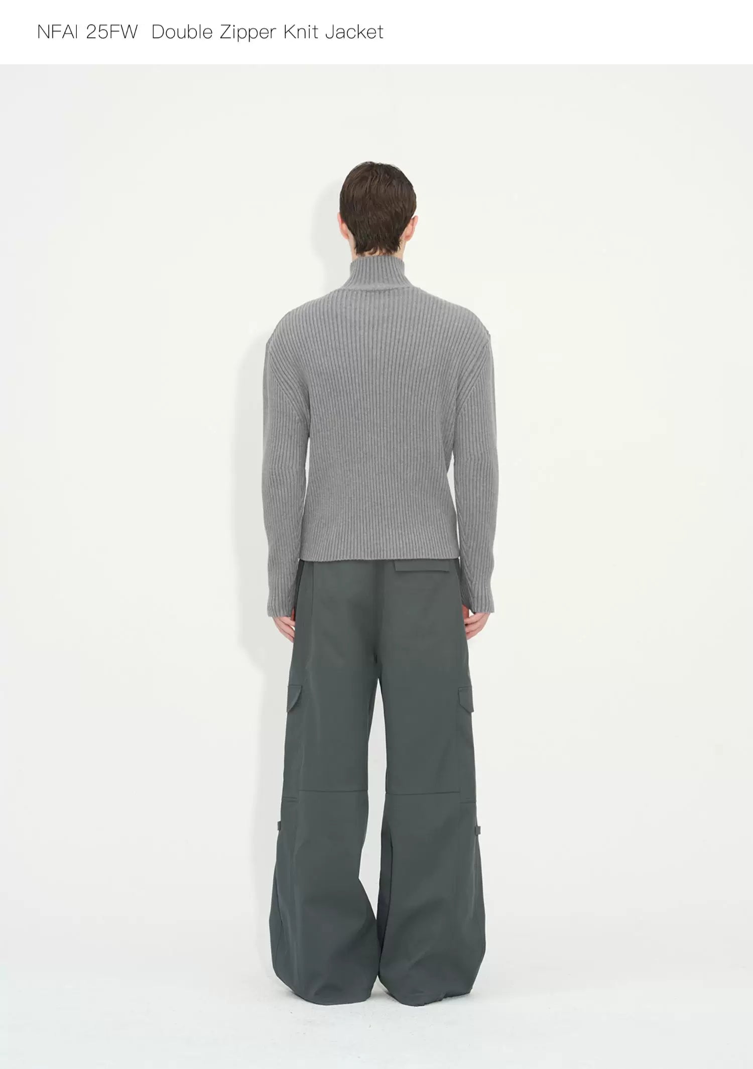 Double Zipper Thick Wool Knitted Jacket