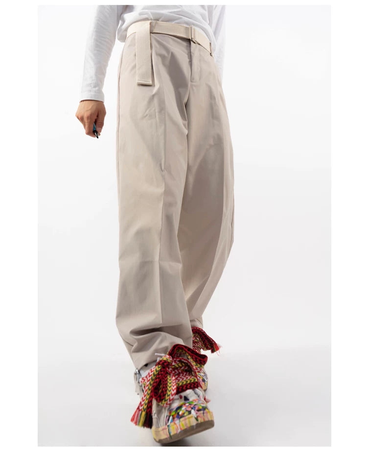 Men's Multicolor Loose Straight Cropped Pants