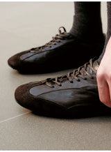 Washed Horsehide Deconstructed Trainers