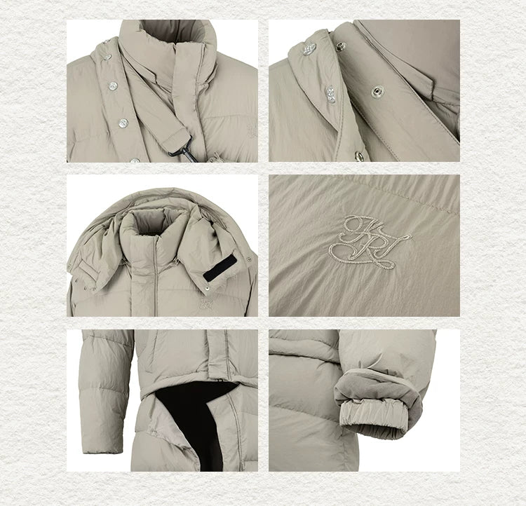 Versatile 90% Down Detachable Waterproof Jacket