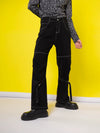 Men's Loose Black White Cargo Jeans