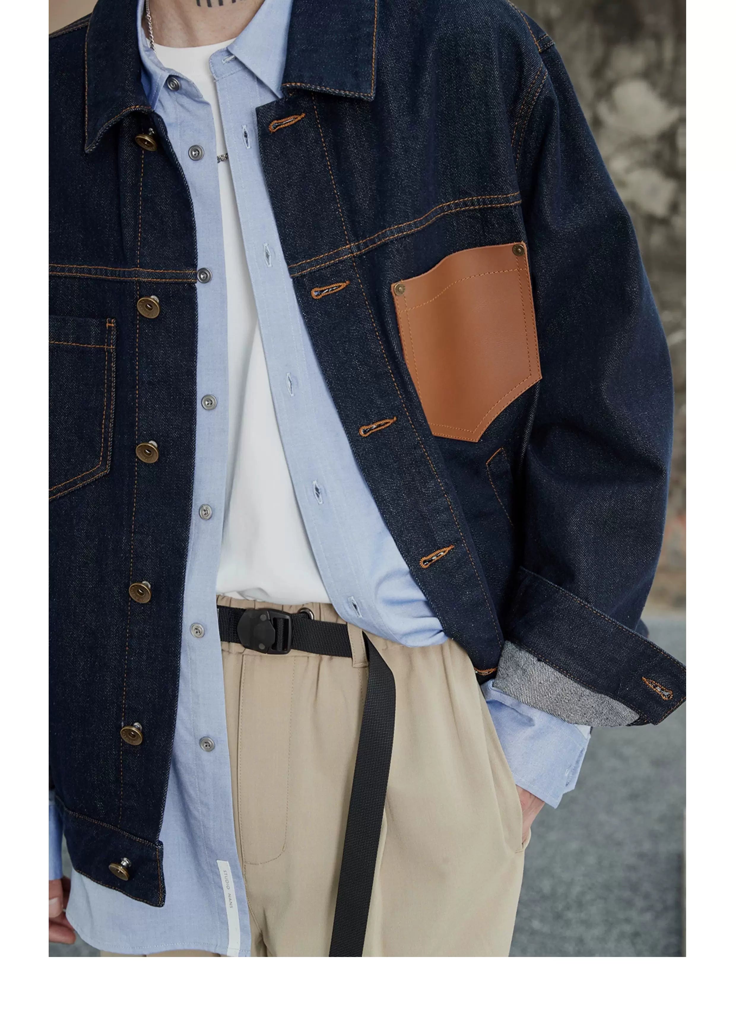 80s Cotton Oxford Asymmetric Pocket Shirt