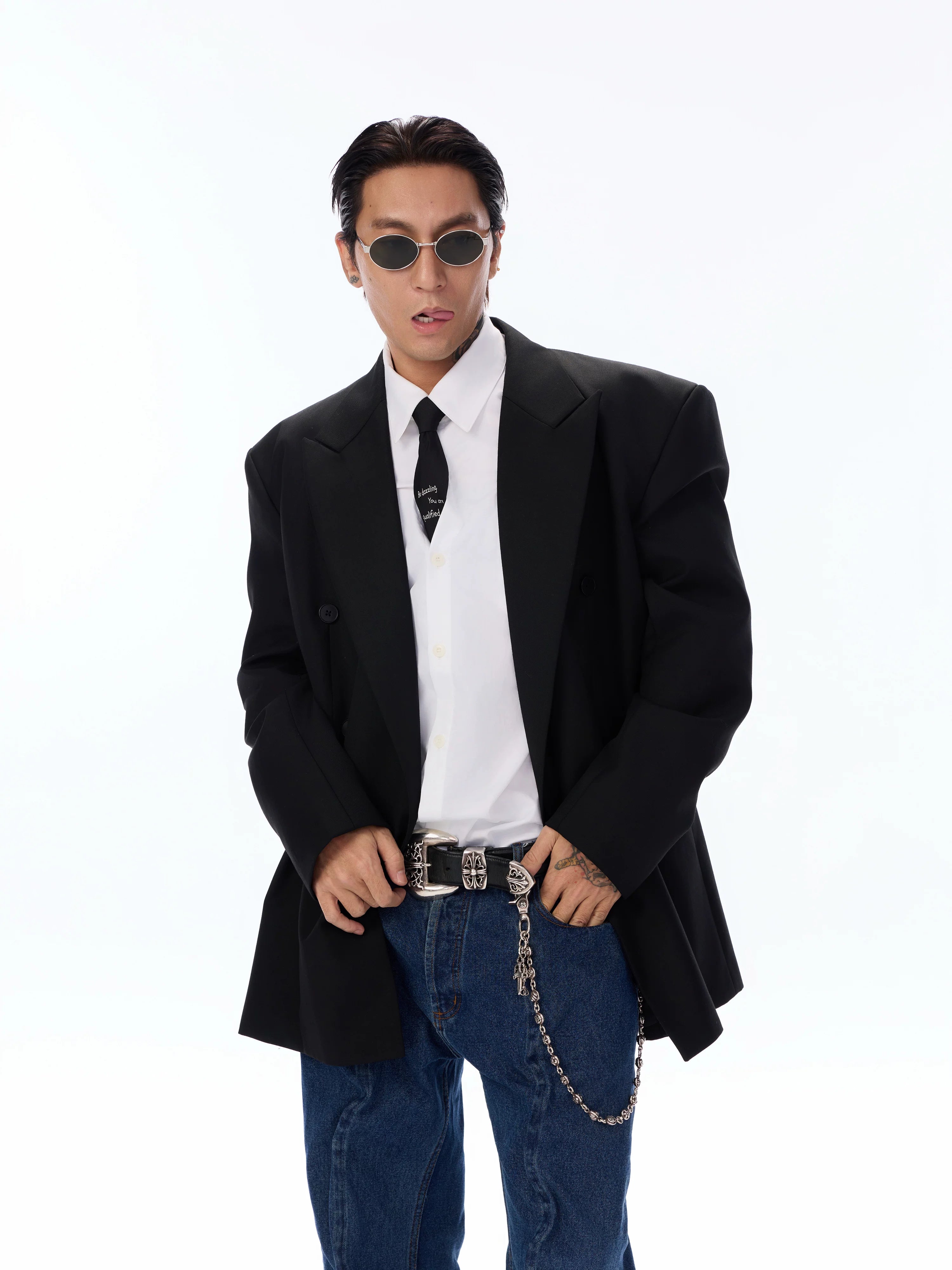 Classic Vintage Oversized Double-breasted Wool Blazer