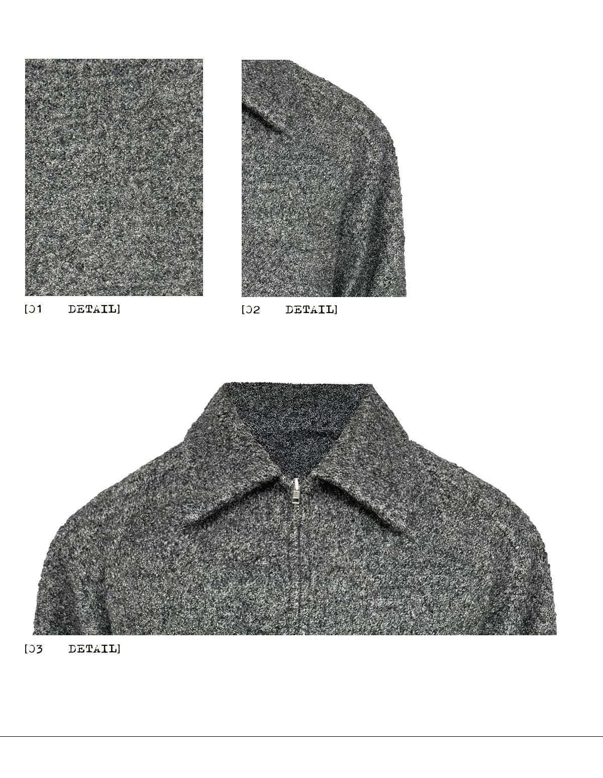 Cropped Wide Structured Terry Wool Jacket