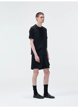 Triacetate Blend Belted Pleated Suit Shorts