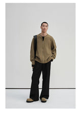 Yak Wool Blend Distressed Knit Cardigan