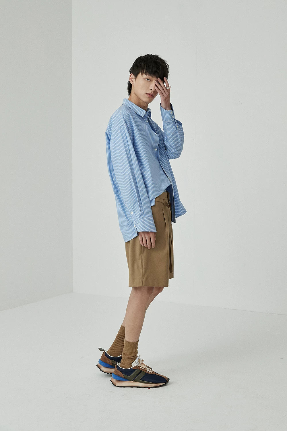 Draped Drawstring Elastic Waist Pleated Shorts