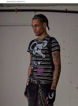 Slim Fit Striped Bad Mouse Tee