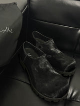5cm Heightened Horsehair Leather Derby Shoes