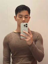 Lightweight Wool Slim Triangle Neck Sweater