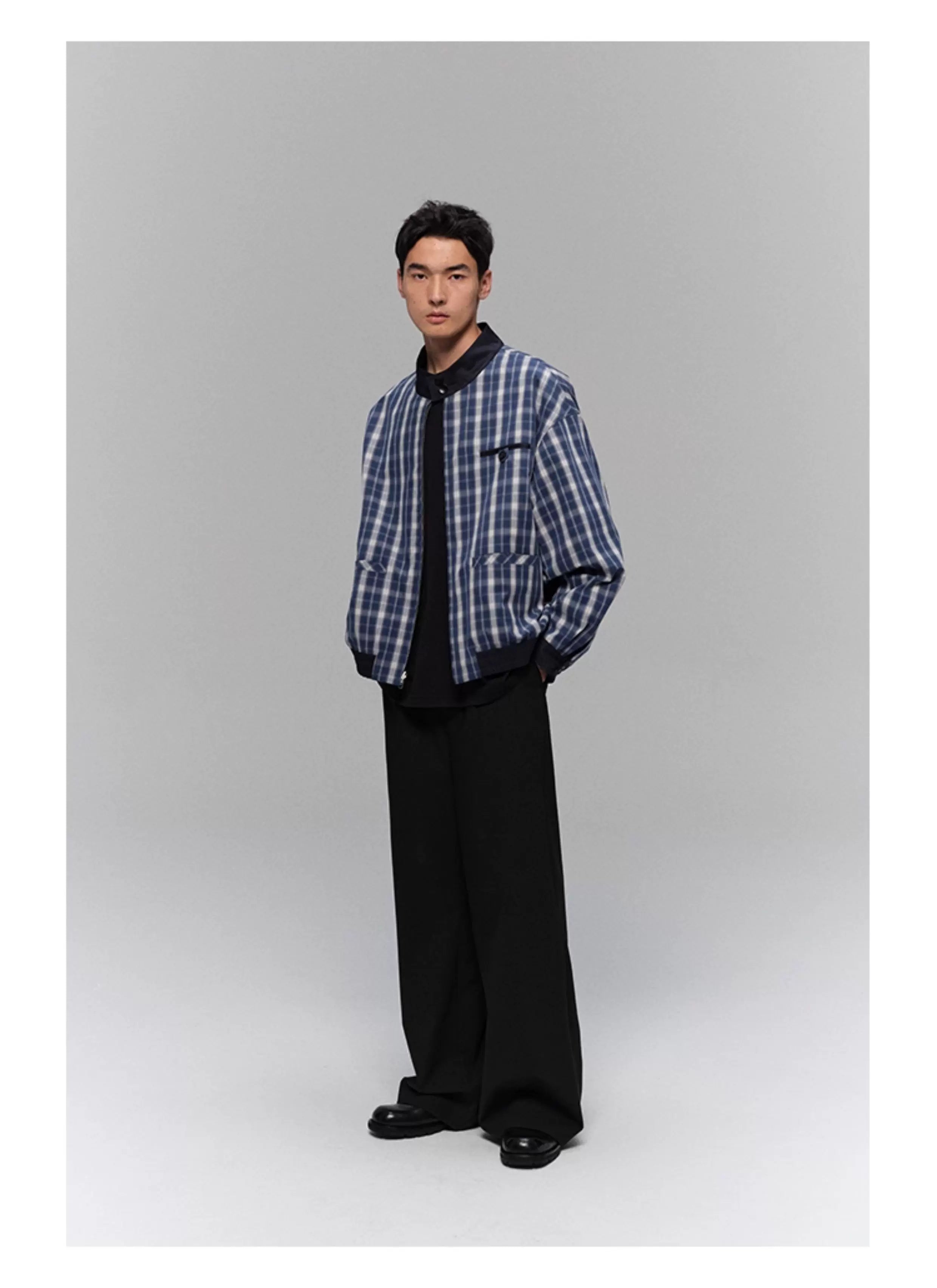 Reversible Plaid Lined Cotton Harrington Jacket