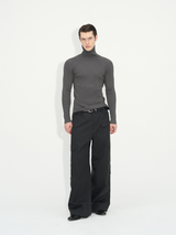 Slim Fit Ribbed Knit Long Sleeve Tops