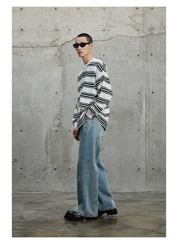 Vintage Washed Flared Denim Pants