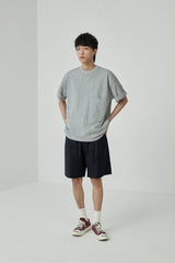 Draped Drawstring Elastic Waist Pleated Shorts