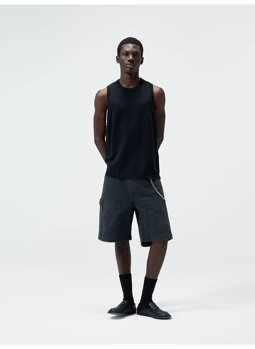 Knit Linen Cotton Blend Tank Top