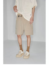 Plaid Multi-Pocket Elastic Waist Shorts