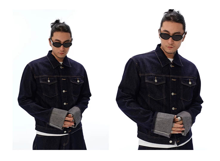 Stretchy Distressed Slim Cropped Denim Jacket