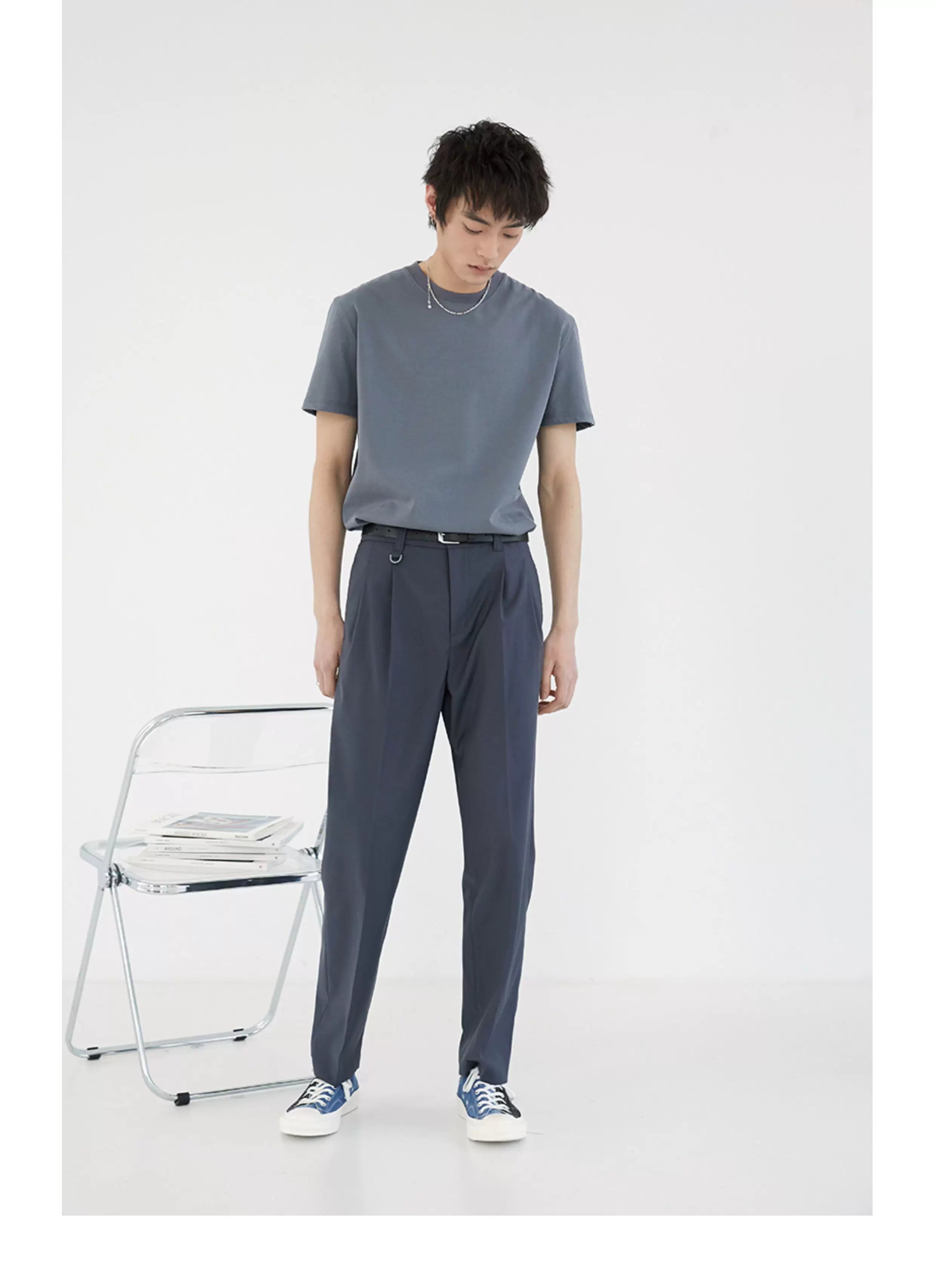 Double Pleated Wide Cropped Suit Pants