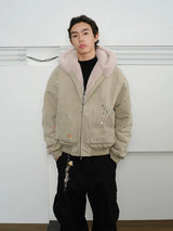Men's Splatter Canvas Padded Jacket