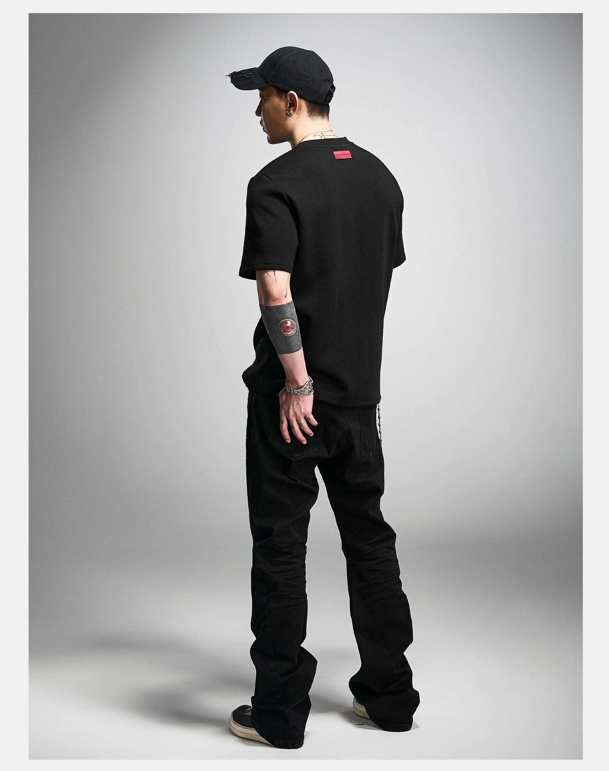 Black Boxy Short Sleeve Modal Tee