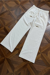 Straight Leg Drawstring Linen Tencel Pants