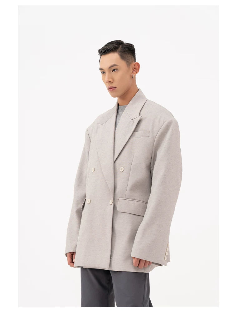 Men's Oversized Dark Apricot Padded Blazer