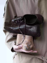 Washed Horsehide Deconstructed Trainers