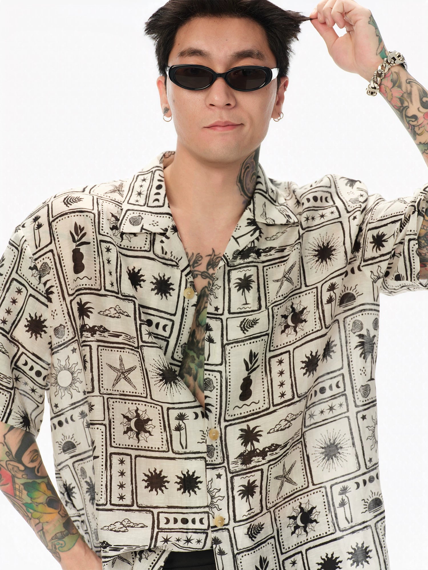 Island Star Linen Blend Hawaiian Shirt