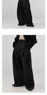 Wrinkle-Free Pleated Loose Wide Leg Pants