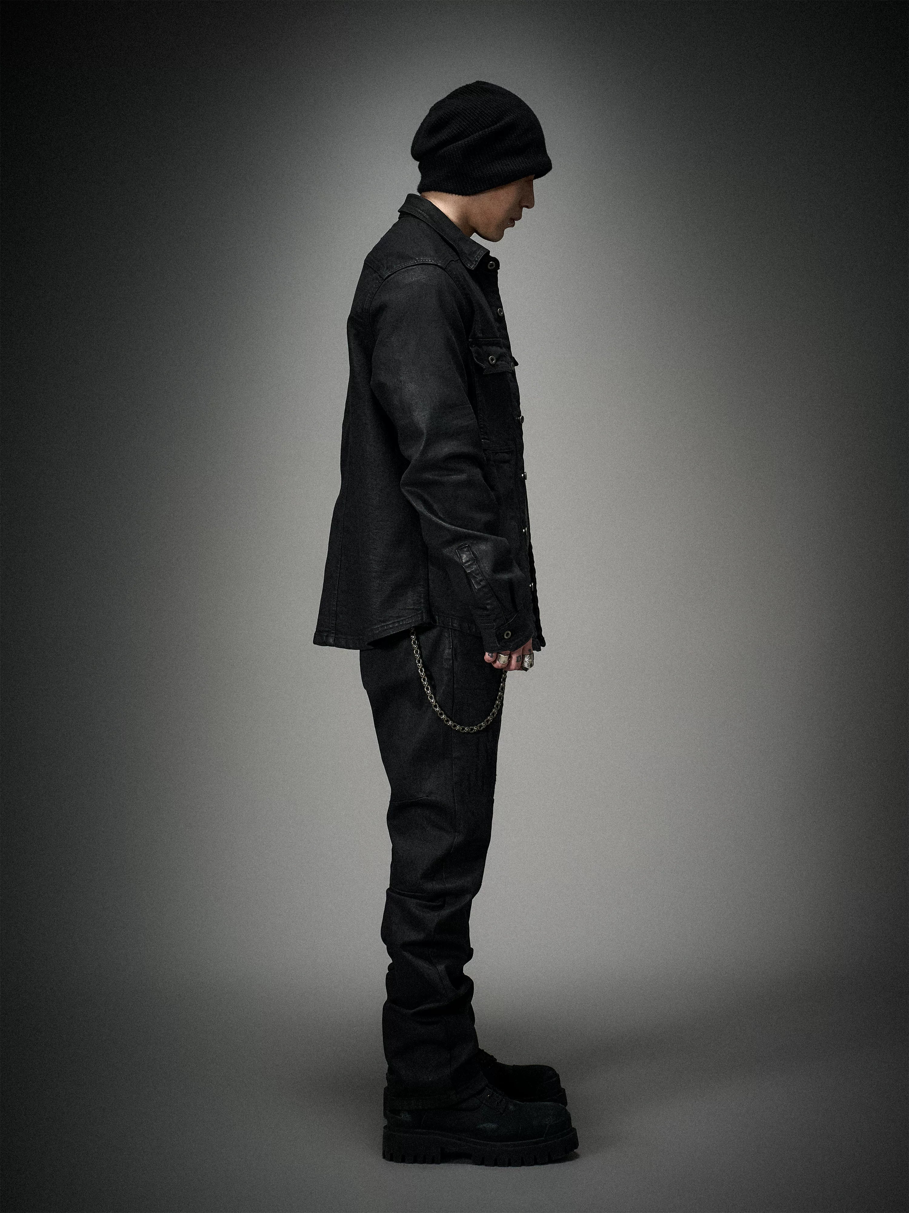 Dark Waxed Oversized Denim Shirt Jacket