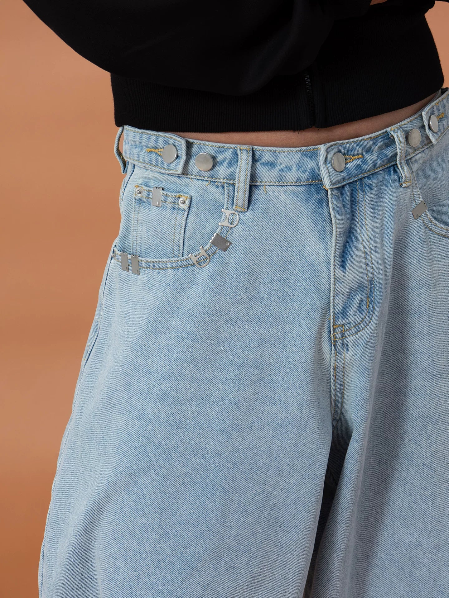 Men's Wide Leg Light Blue Jeans