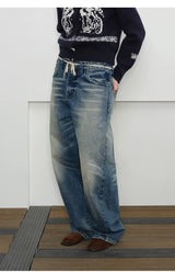 Men's Vintage Washed Loose Jeans