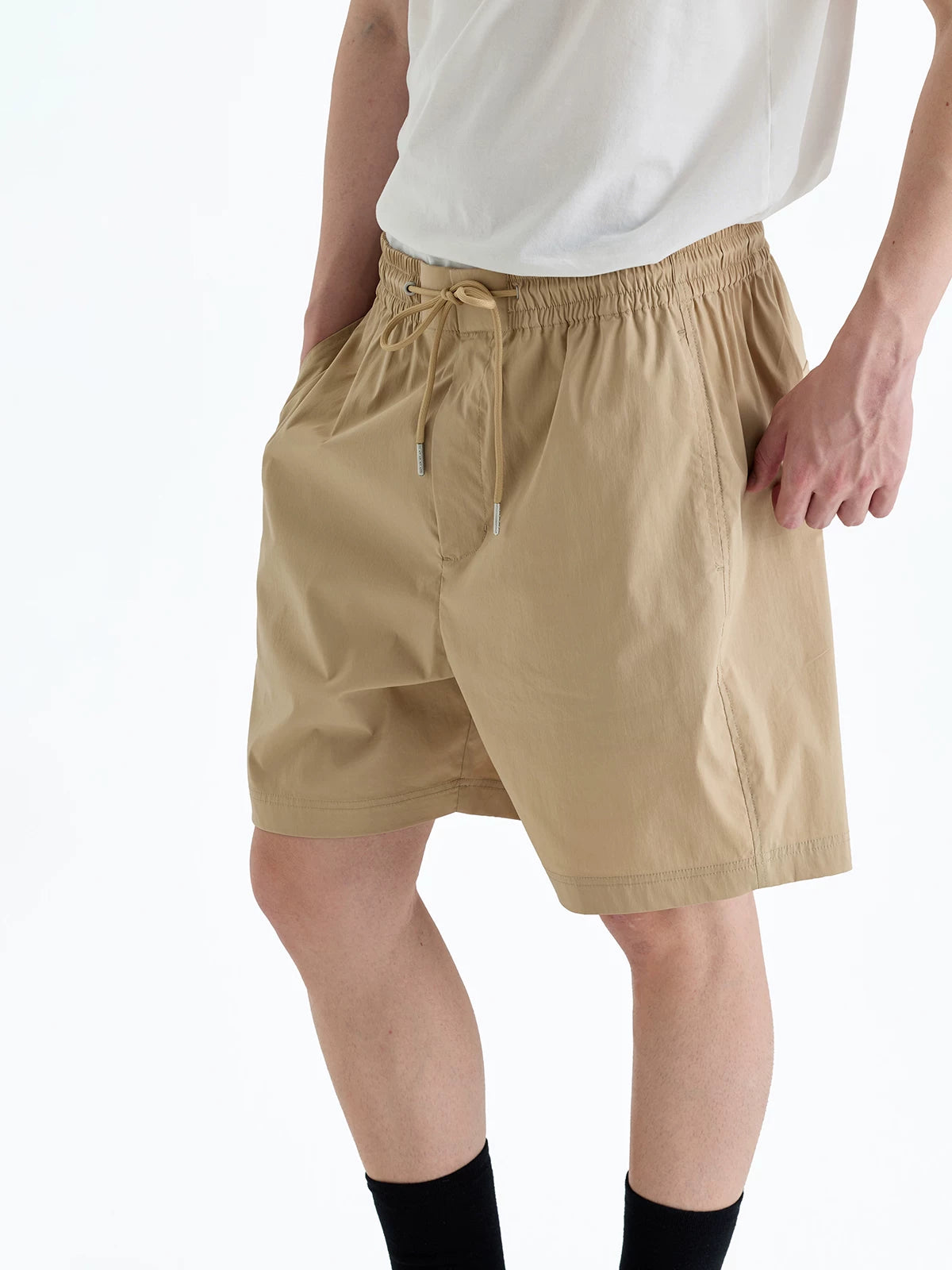 Supima Nylon Blend Drawstring Shorts