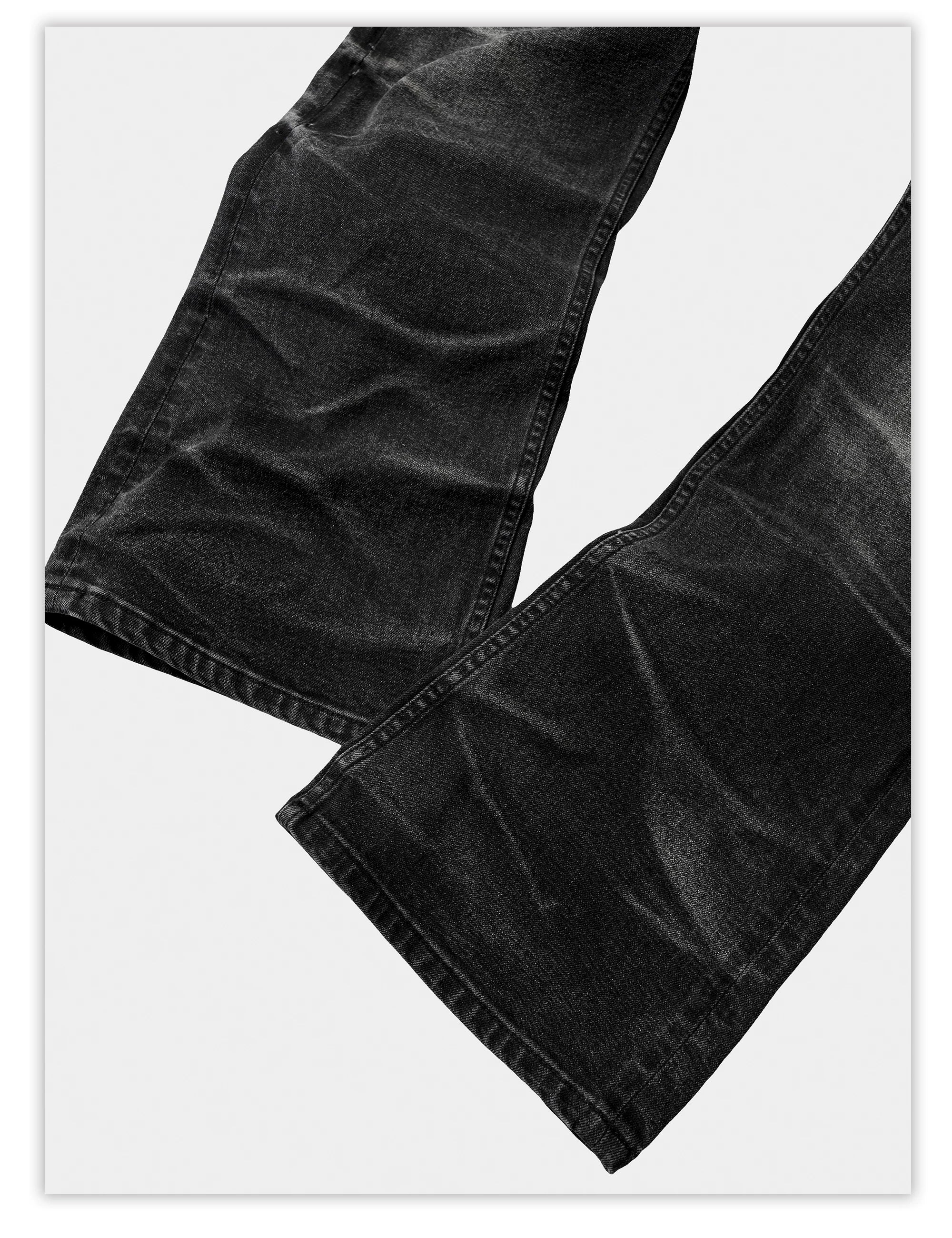 Stretchy Washed Flared Jeans
