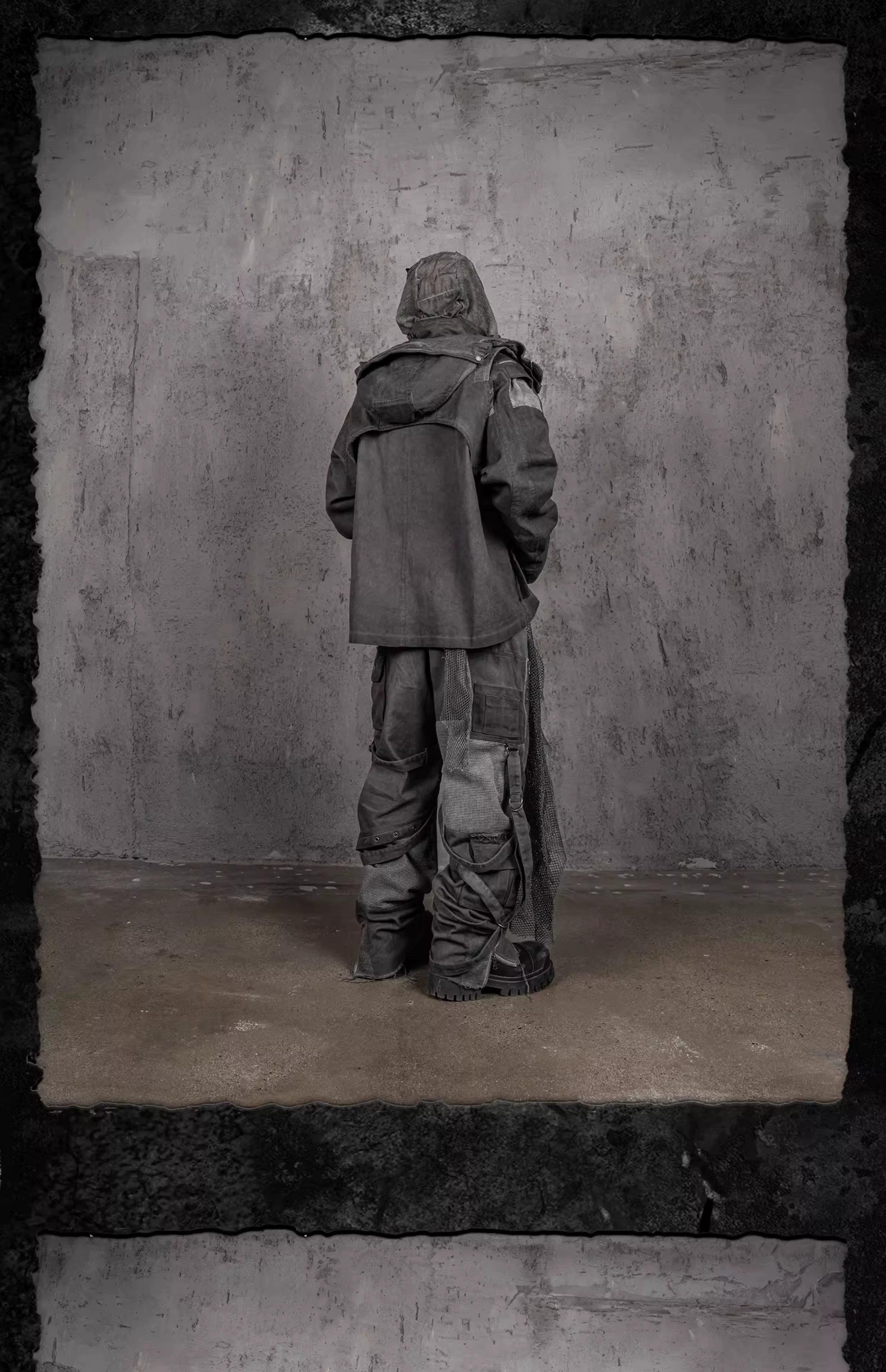 Distressed Patched Strapped Cargo Pants