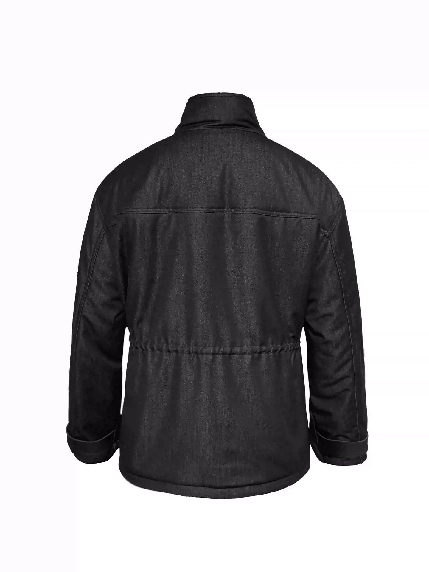 Drawstring High Neck Loose Padded Parka