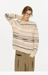 Fair Isle Milk Cotton Knit Sweater