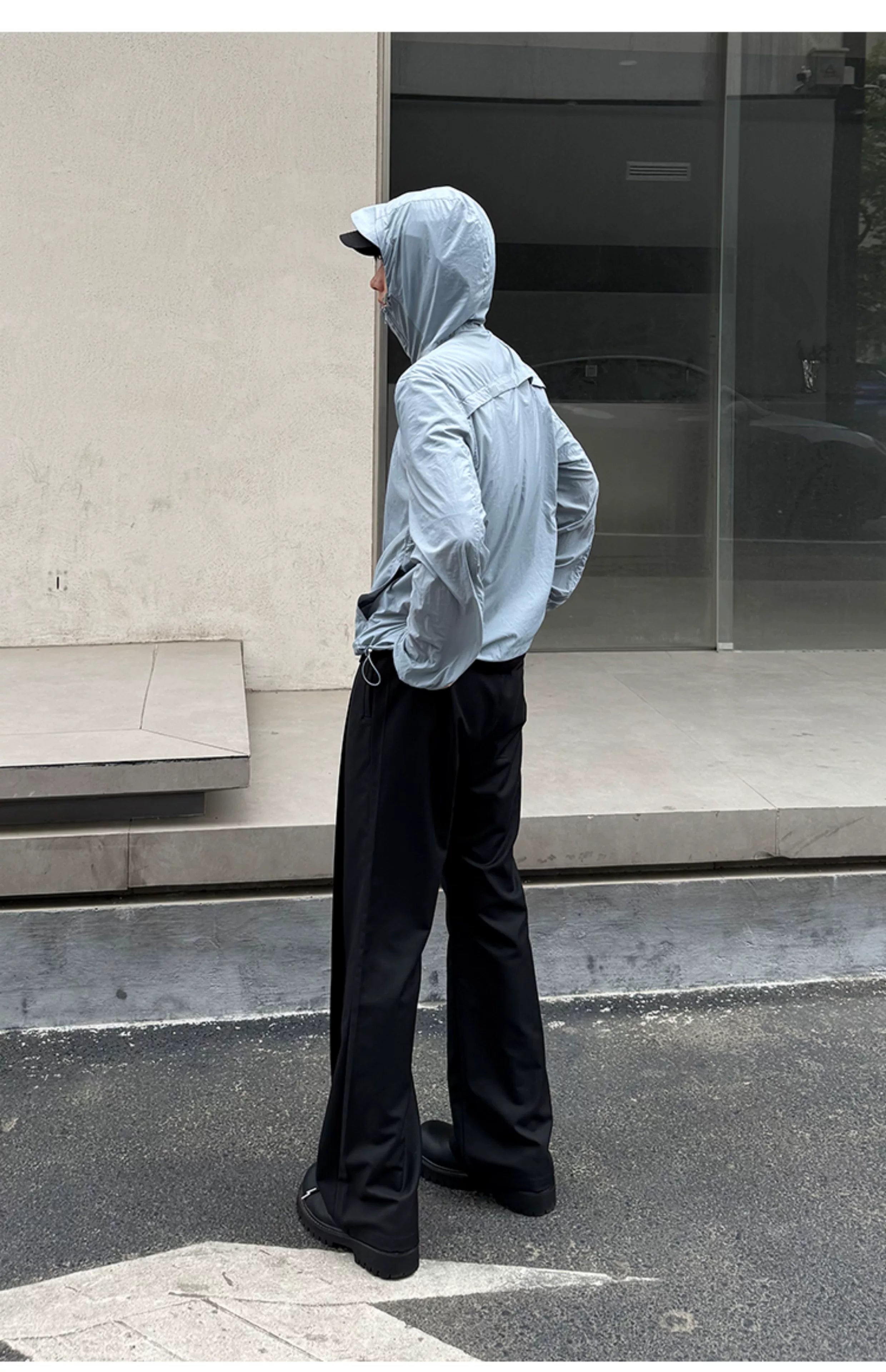 Men's Drawstring Waist Flared Suit Pants