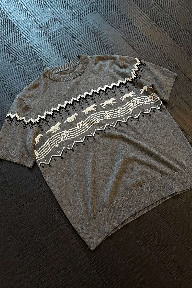 Antibacterial Lyocell Fair Isle Note Tee